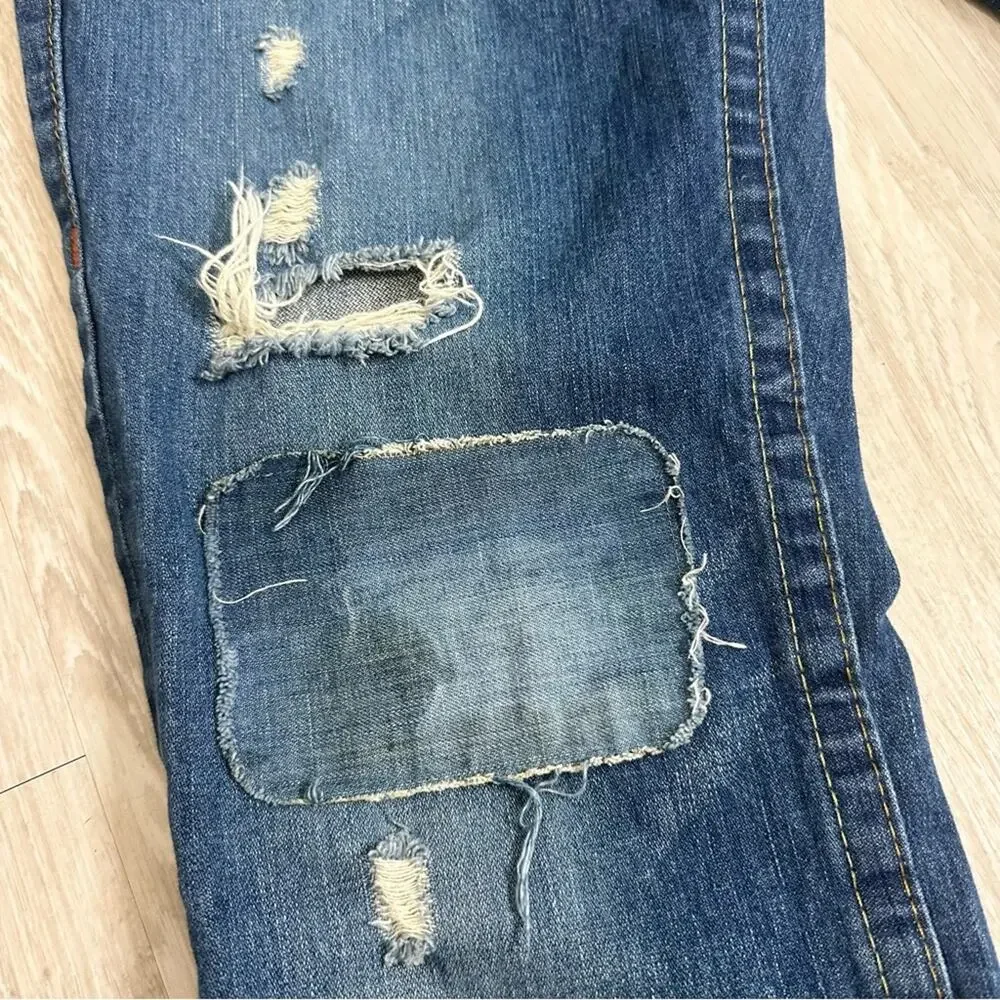 Men’s True Religion Bobby Jeans - Distressed Patchwork - Made in USA Size 31x33